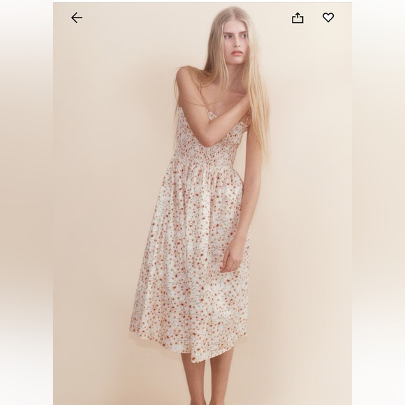 H&M Strapless  Sundress in White and Orange Size XXL NWT - Picture 1 of 5